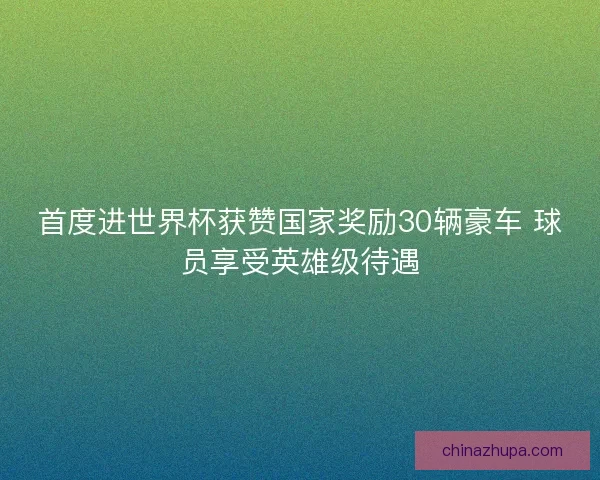 首度进世界杯获赞国家奖励30辆豪车 球员享受英雄级待遇